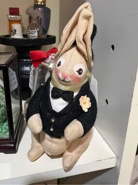 Rabbit groomsman from Midwest of Cannon Falls Heart Felt primitive doll series
